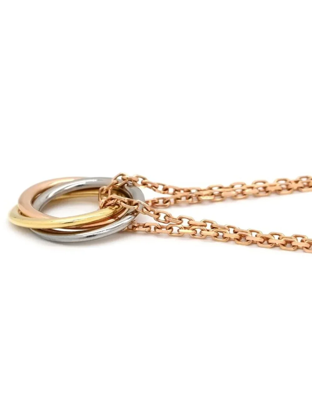 Cartier Necklace Baby Trinity Yellow Gold White Pink 18k Chain